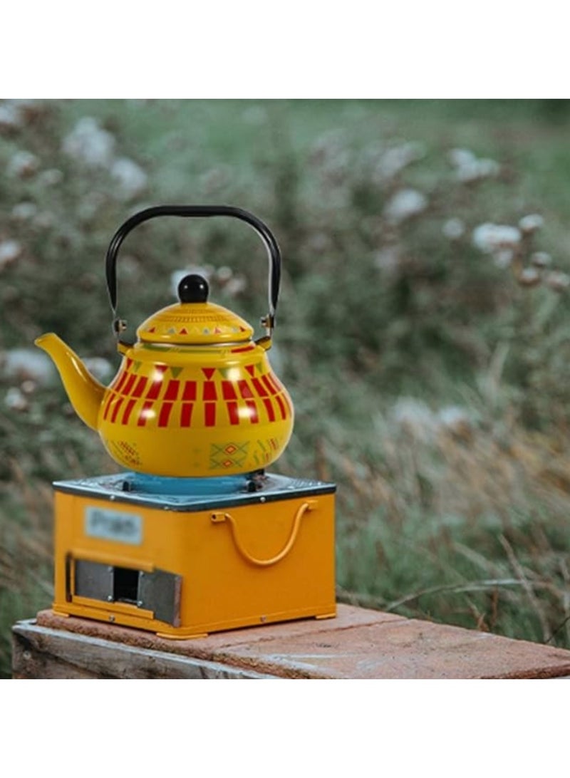 1.5L Kitchen Camping Water Boiling Kettle Enamelled Carbon Steel Kettle - Image 2